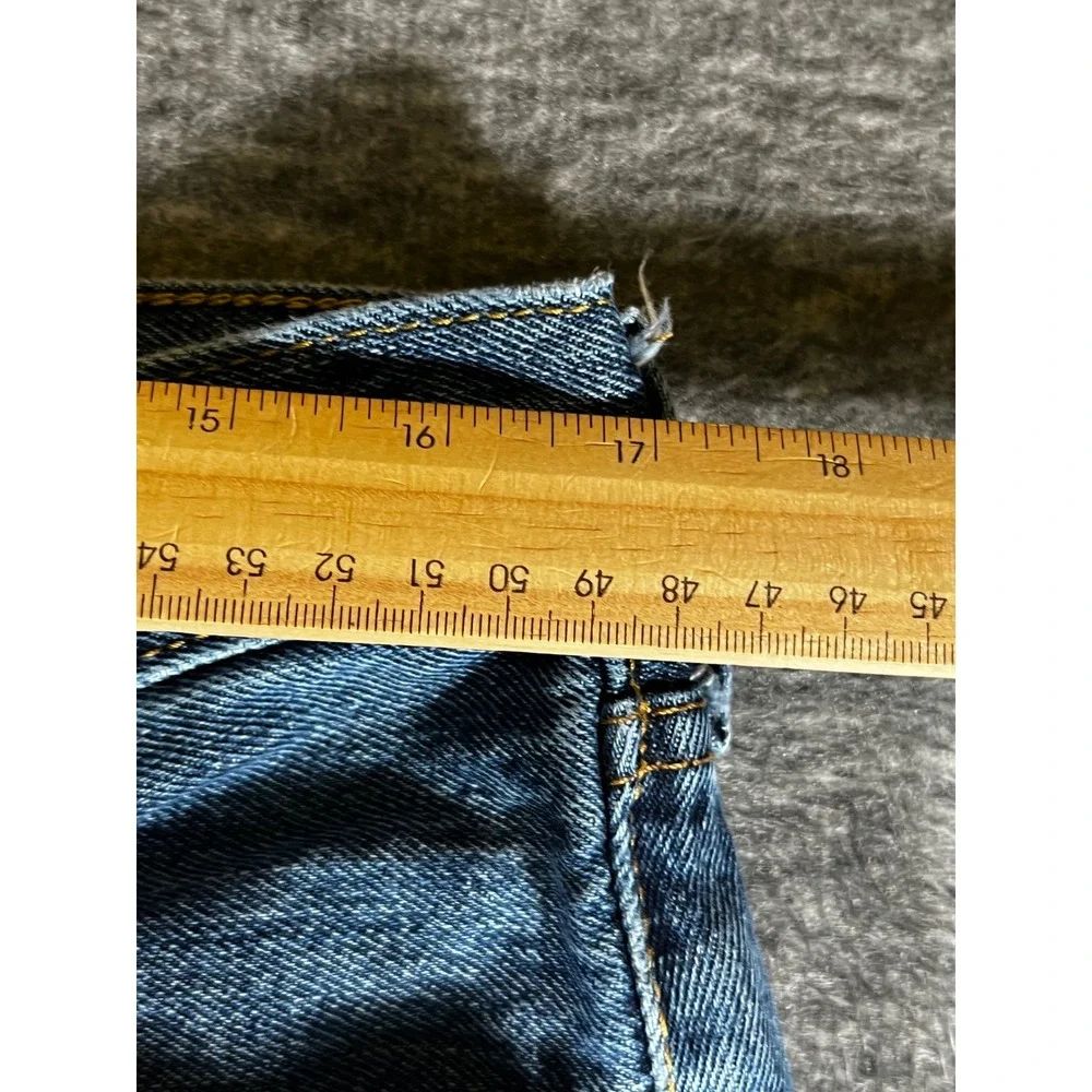 Levis 501 Original Fit Mens Blue Straight Leg Button Fly Denim Jeans 36x31